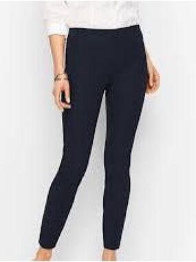 Talbots Essex ankle black pants 12 petite elastic waist business work wear